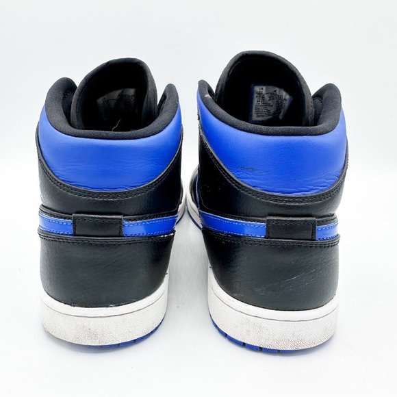 Jordan 1 Mid Black Hyper Royal 2020 Men's Size 11 Leather Casual 554724-068 - Picture 7 of 8